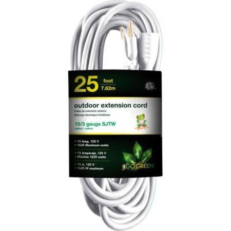 GOGREEN GoGreen Power 16/3 SJTW 25ft Heavy Duty Extension Cord, GG-13725WH - White GG-13725WH